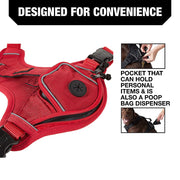 KONG Ultra Durable Waste Bag Harness (Large, Red)