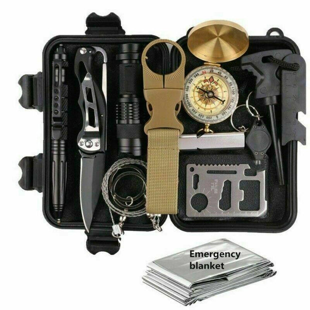 14 in 1 Outdoor Emergency Survival And Safety Gear Kit